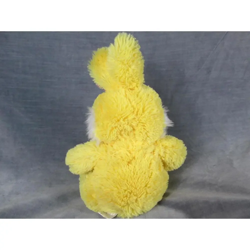NWT Crane Plush Bunny Rabbit Easter Yellow Sitting Bow 12" Stuffed Animal Toy - Picture 2 of 8